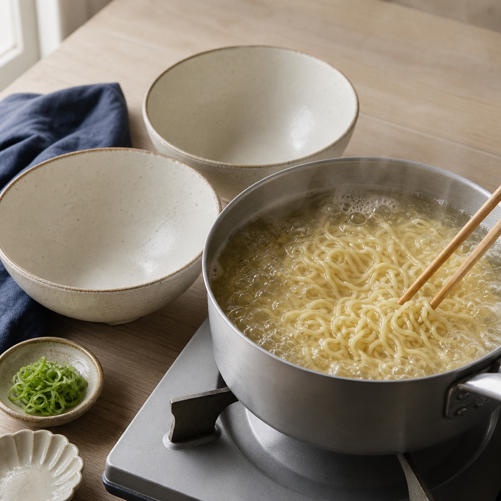 Abura Soba step 4: Cook the ramen noodles