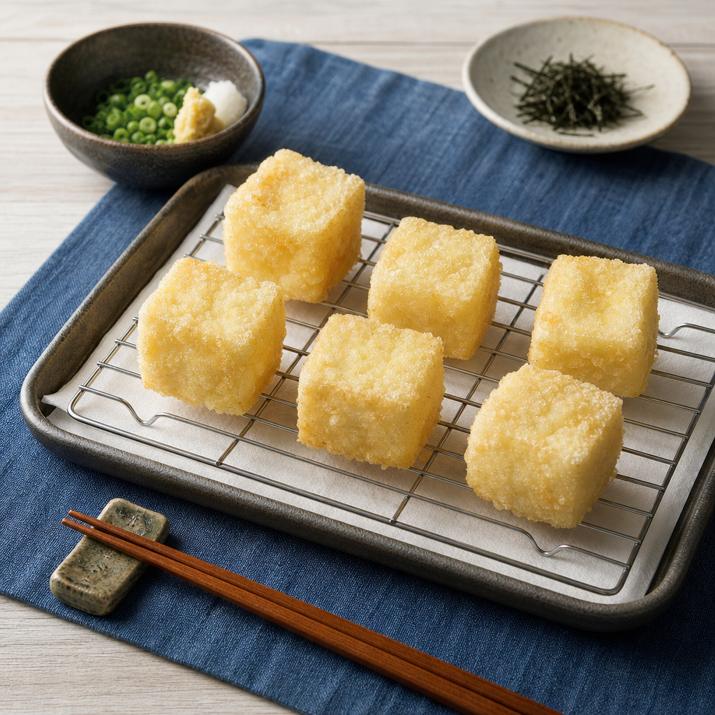 Agedashi Tofu step 6: Drain briefly