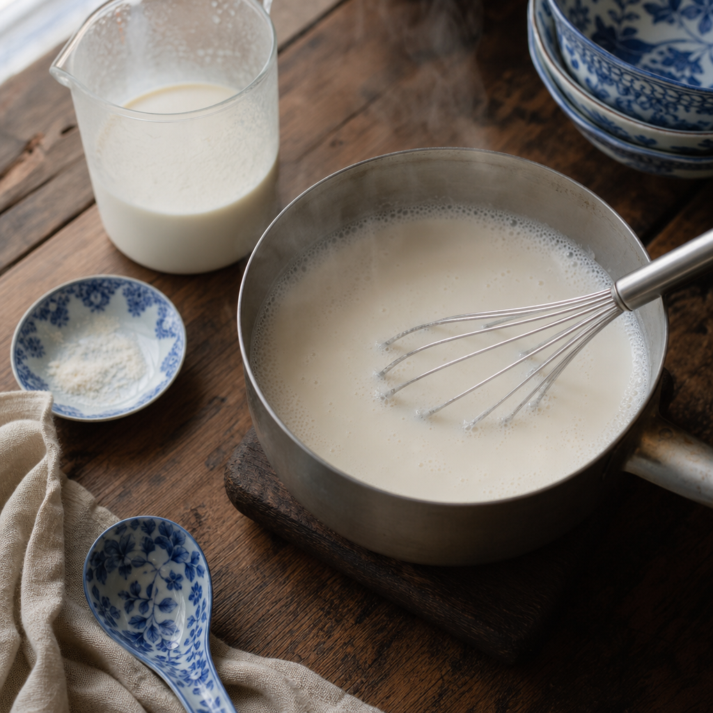 Almond Tofu step 3: Dissolve the agar