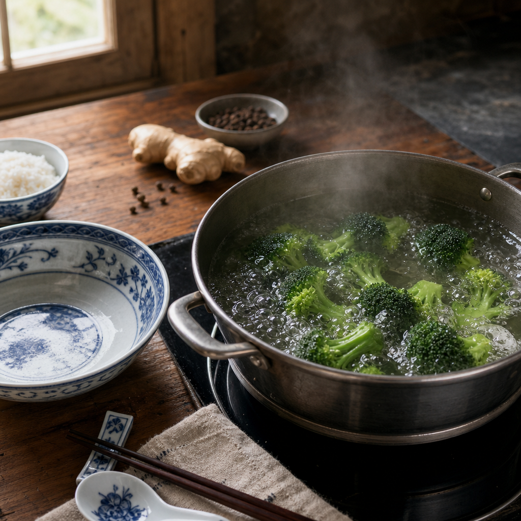 Beef and Broccoli step 3: Blanch the broccoli