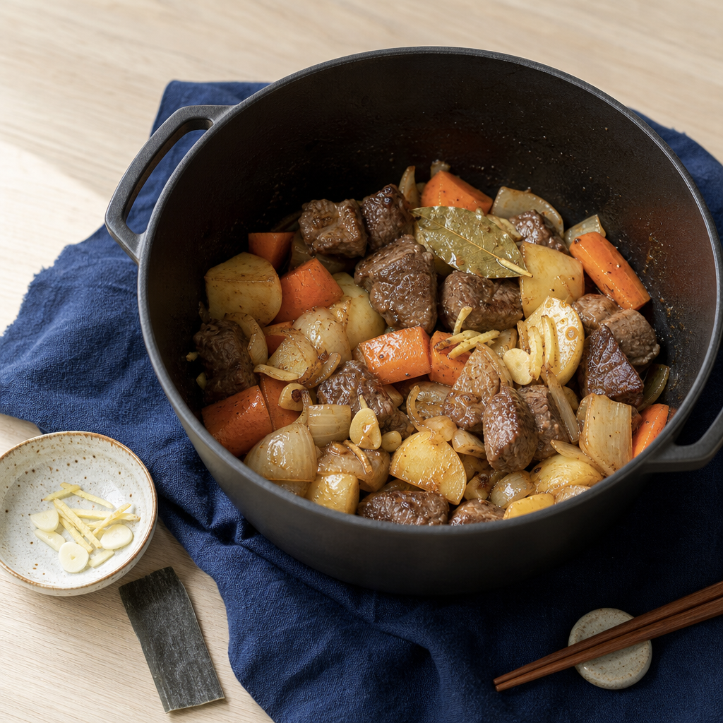 Japanese Beef Curry step 5: Bloom the aromatics
