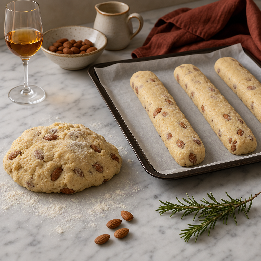 Biscotti Cantucci step 4: Shape the logs