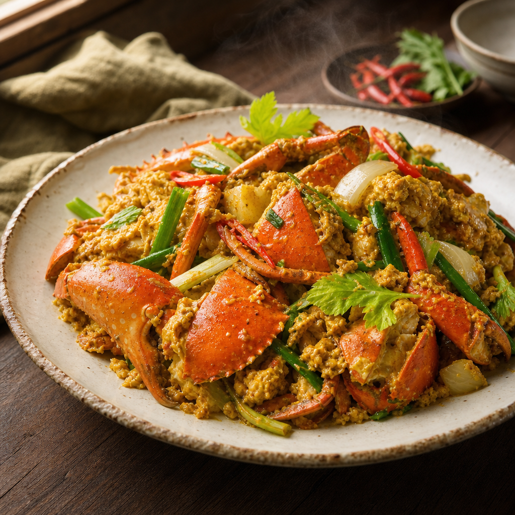 Crab Stir-Fried with Curry Powder — finished dish