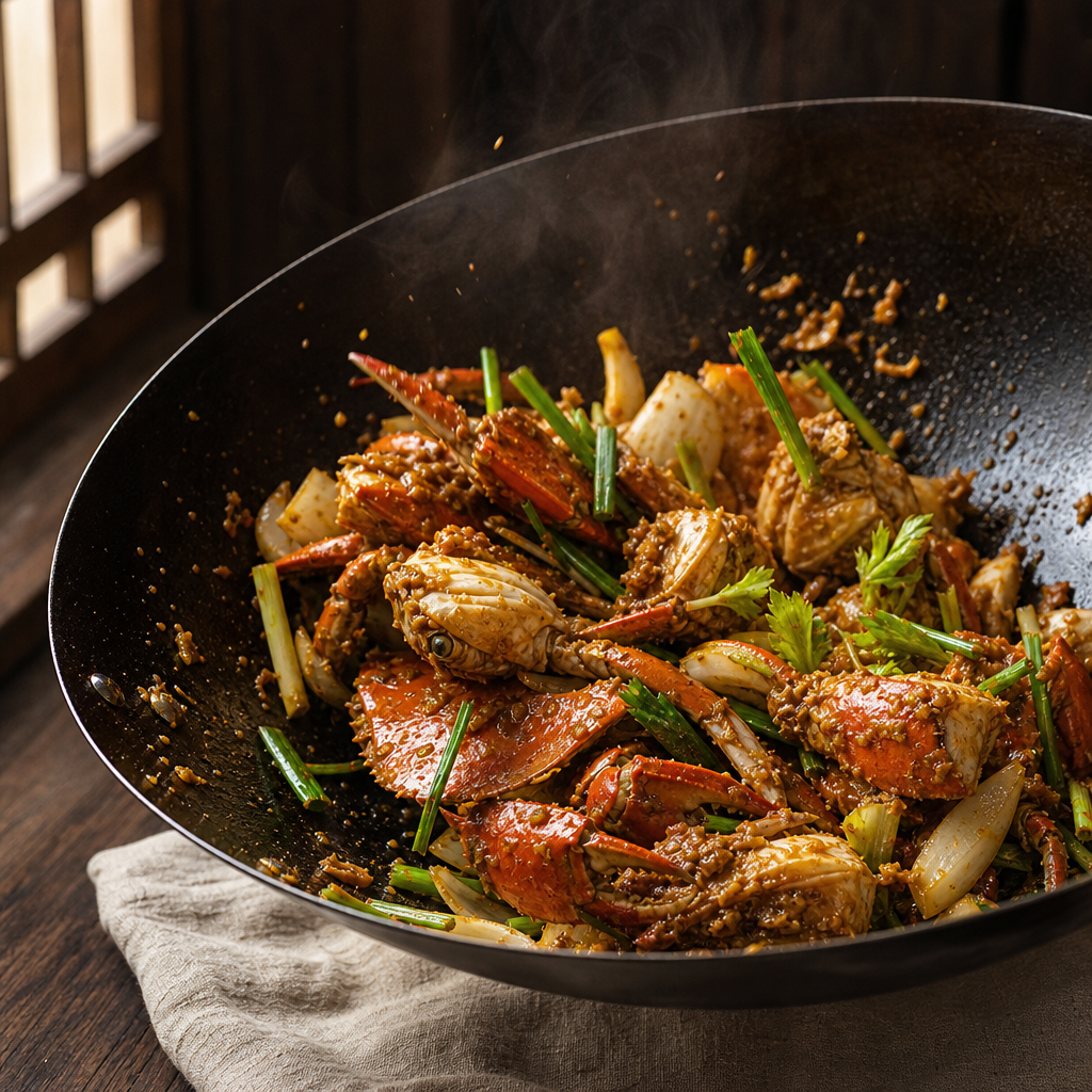 Crab Stir-Fried with Curry Powder step 5: Coat the crab