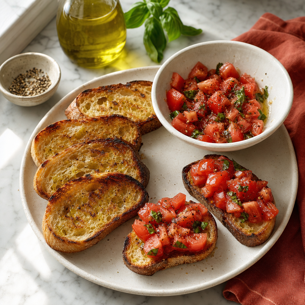 Bruschetta Pomodoro step 6: Serve before the bread softens