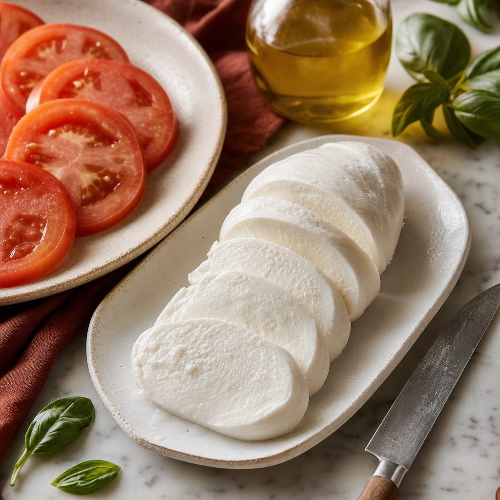 Caprese Salad step 4: Add the mozzarella