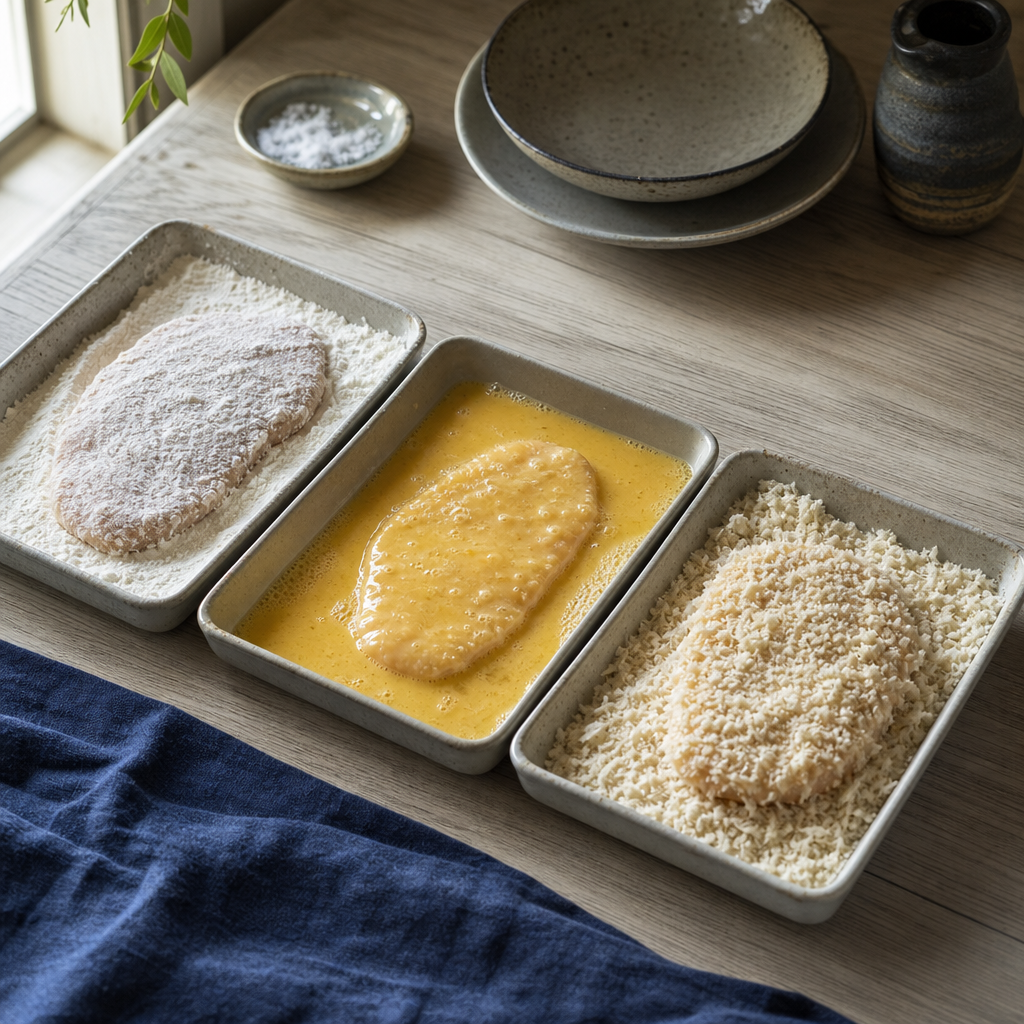 Chicken Katsu step 4: Bread the cutlets