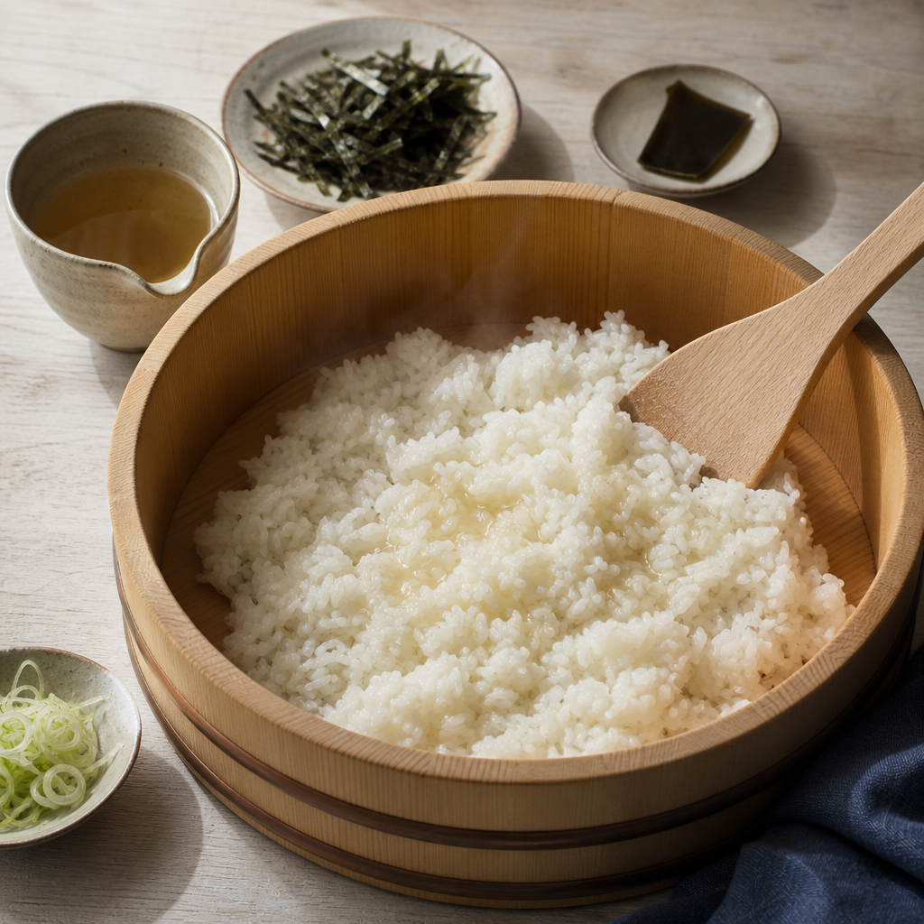 Chirashi Don step 4: Season and cool the rice