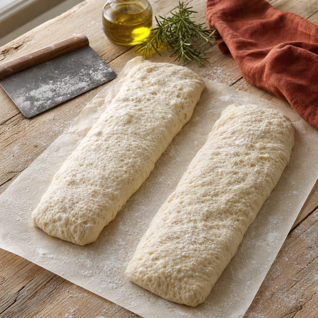 Ciabatta Bread step 7: Divide and shape
