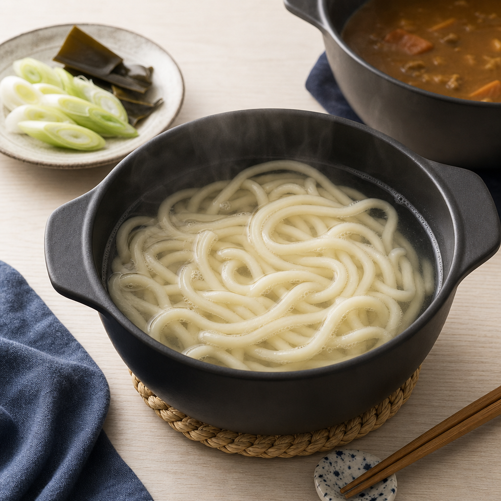 Curry Udon step 5: Cook the udon separately