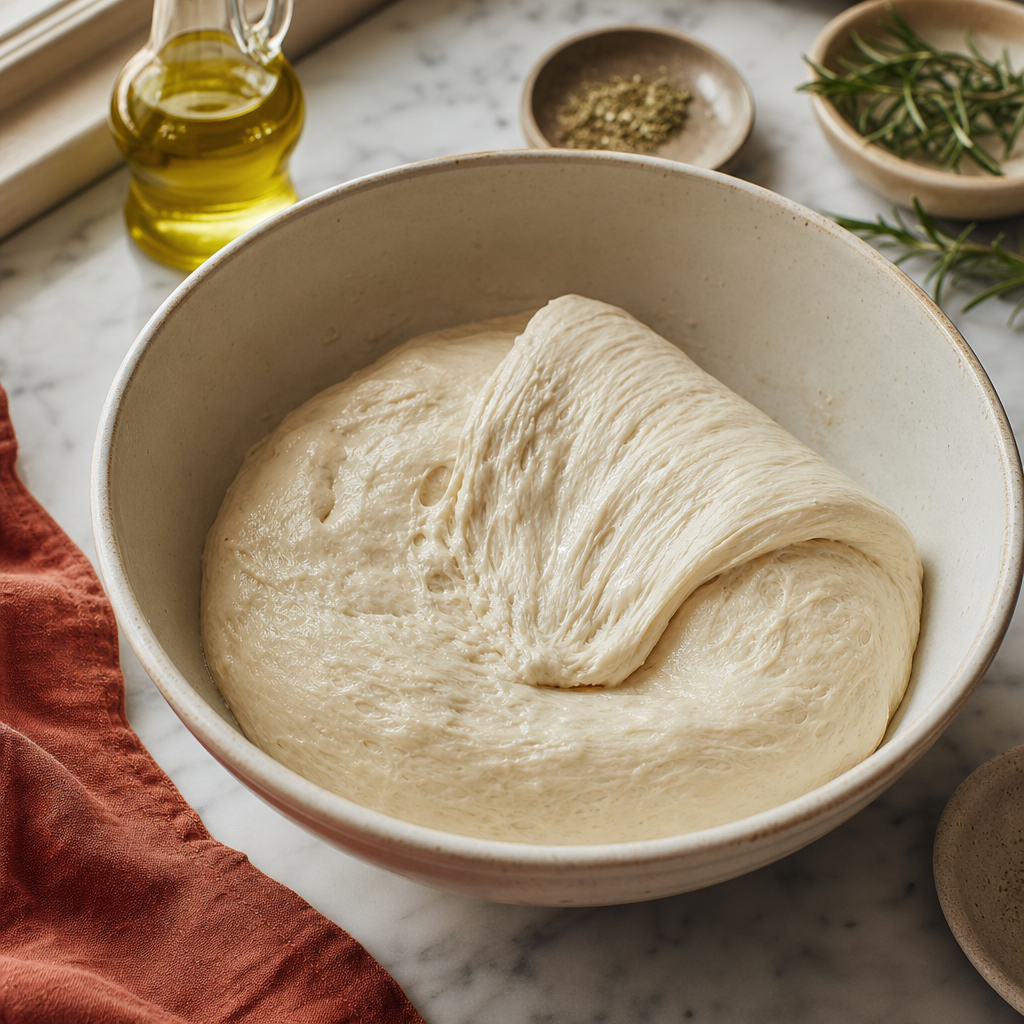 Focaccia Barese step 3: Develop the dough