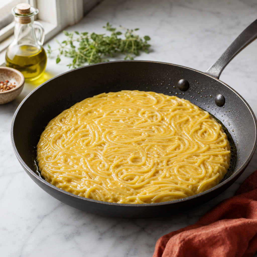 Frittata Pasta step 4: Start the crust