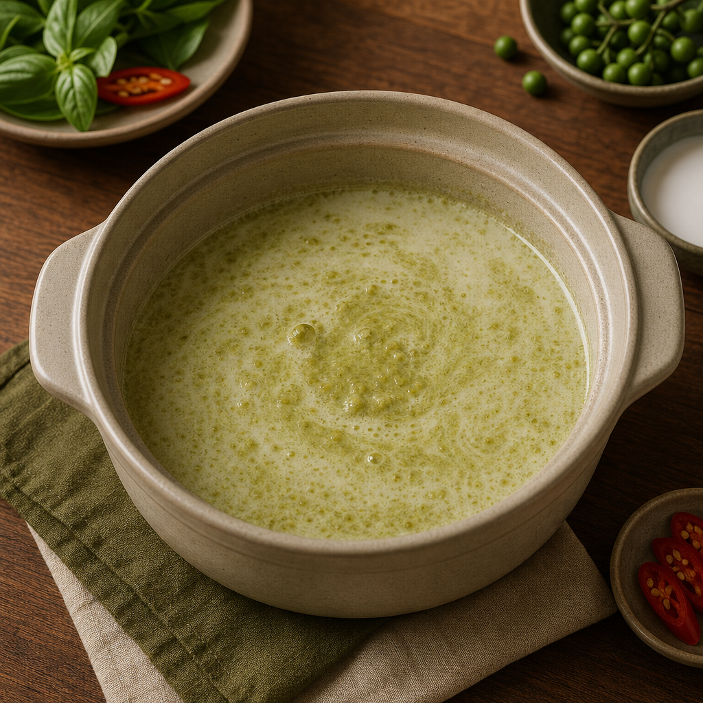 Green Curry Chicken step 5: Build the curry liquid