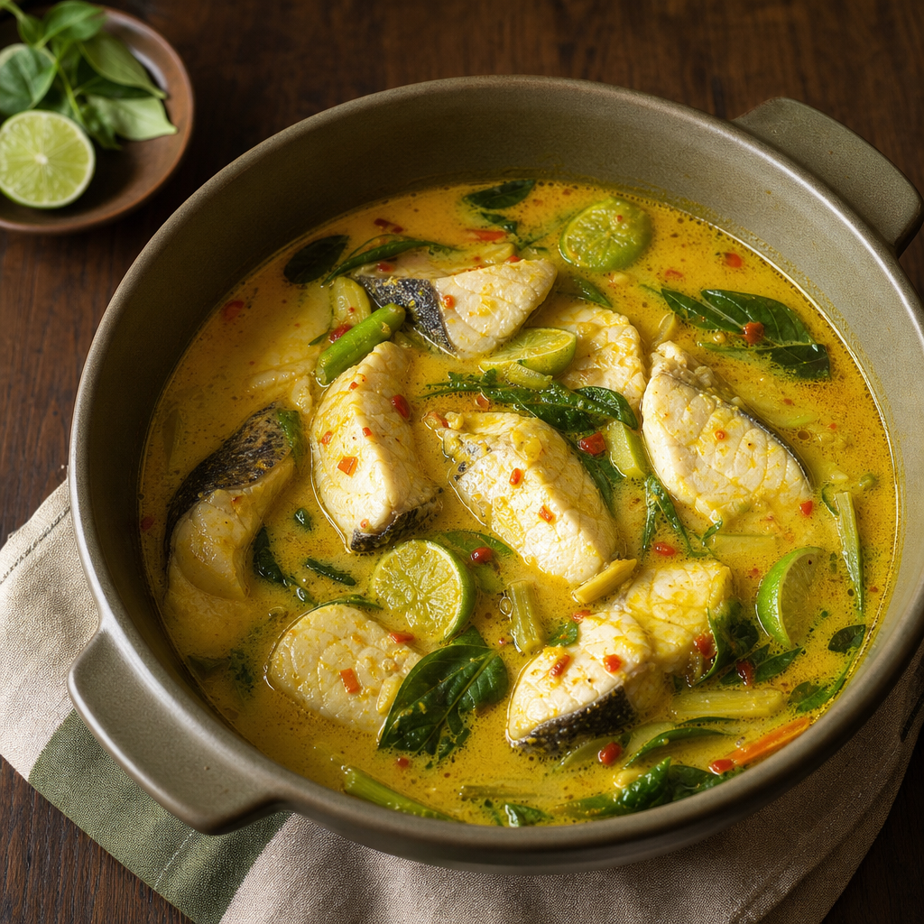 Southern Thai Sour Curry with Fish step 6: Finish off heat with lime