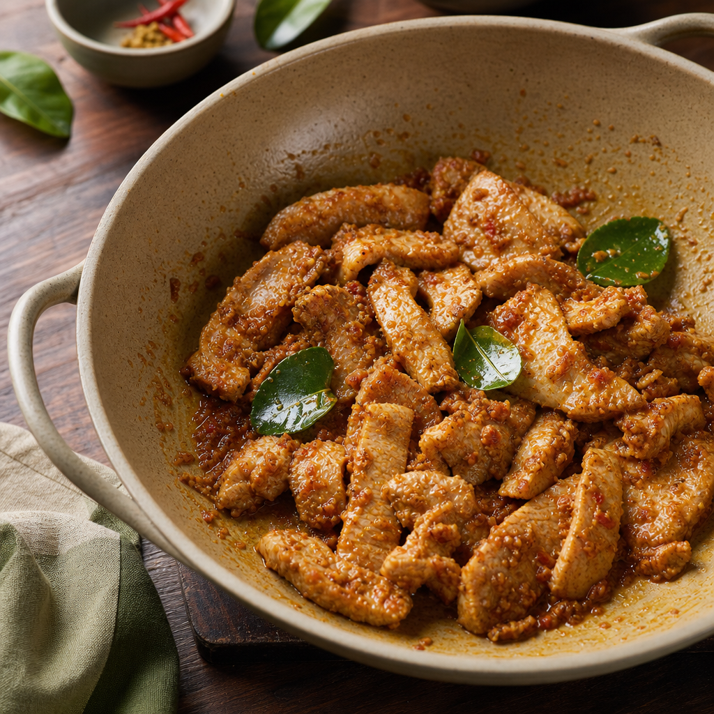 Pork Panang Curry step 4: Coat the pork