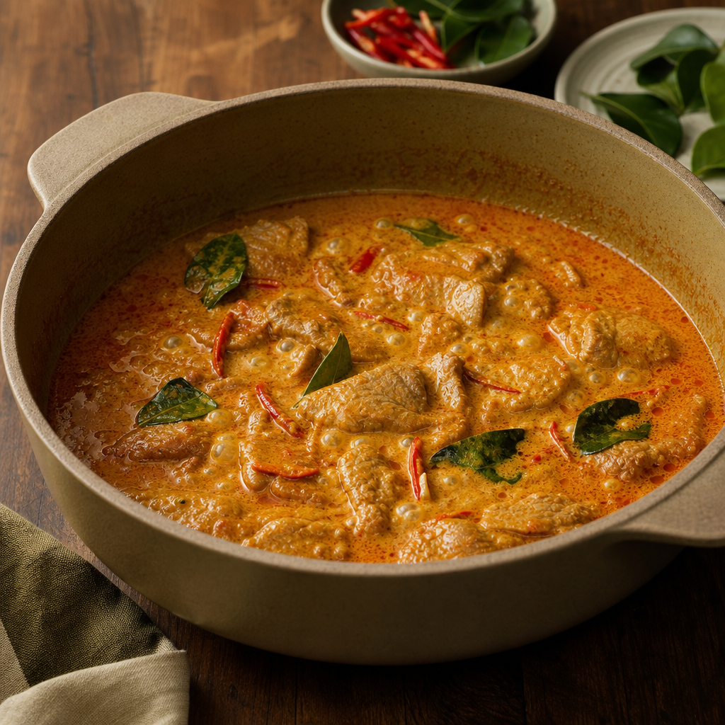 Pork Panang Curry step 5: Simmer to a thick curry