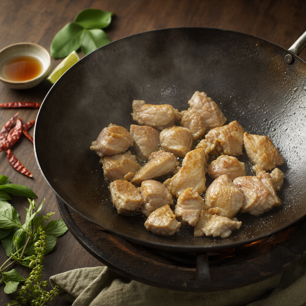 Thai Ginger Chicken Stir-Fry step 5: Sear the chicken