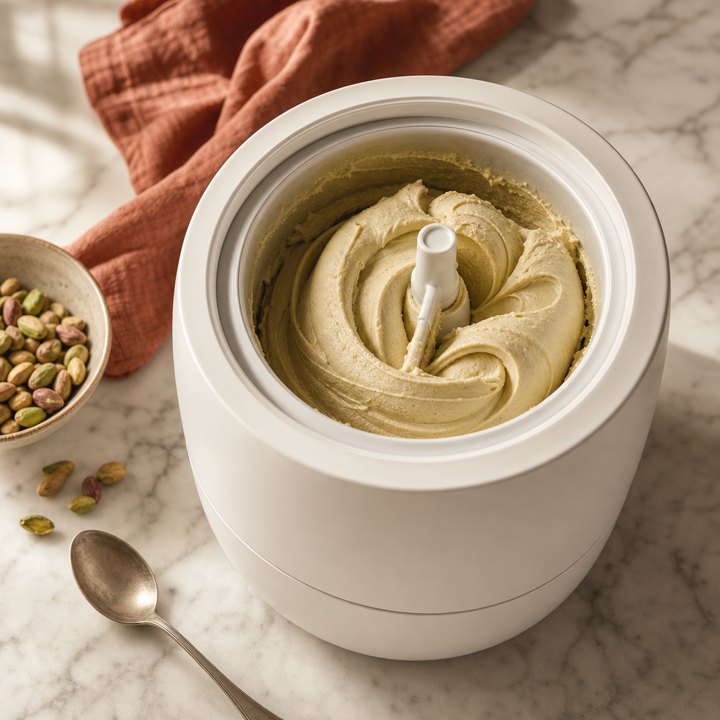 Gelato Pistacchio step 6: Churn