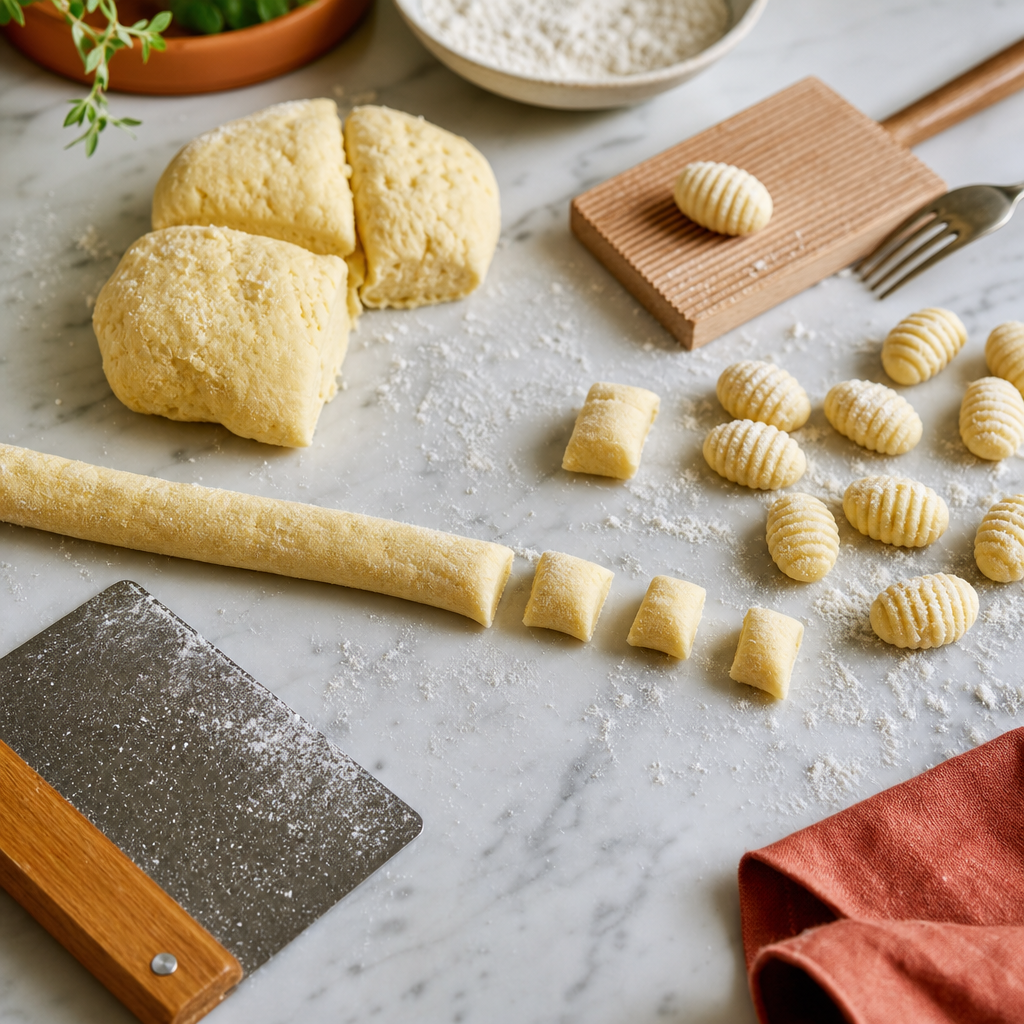 Gnocchi Pomodoro step 4: Shape the gnocchi