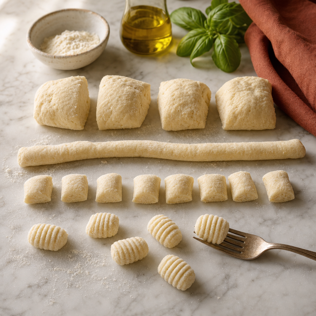 Gnocchi Sorrentina step 5: Shape the gnocchi