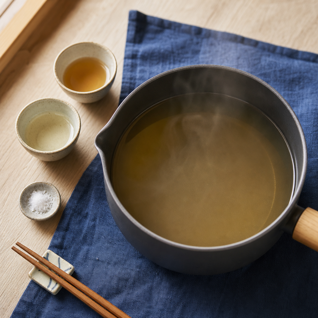 Kake Udon step 3: Season the kake broth