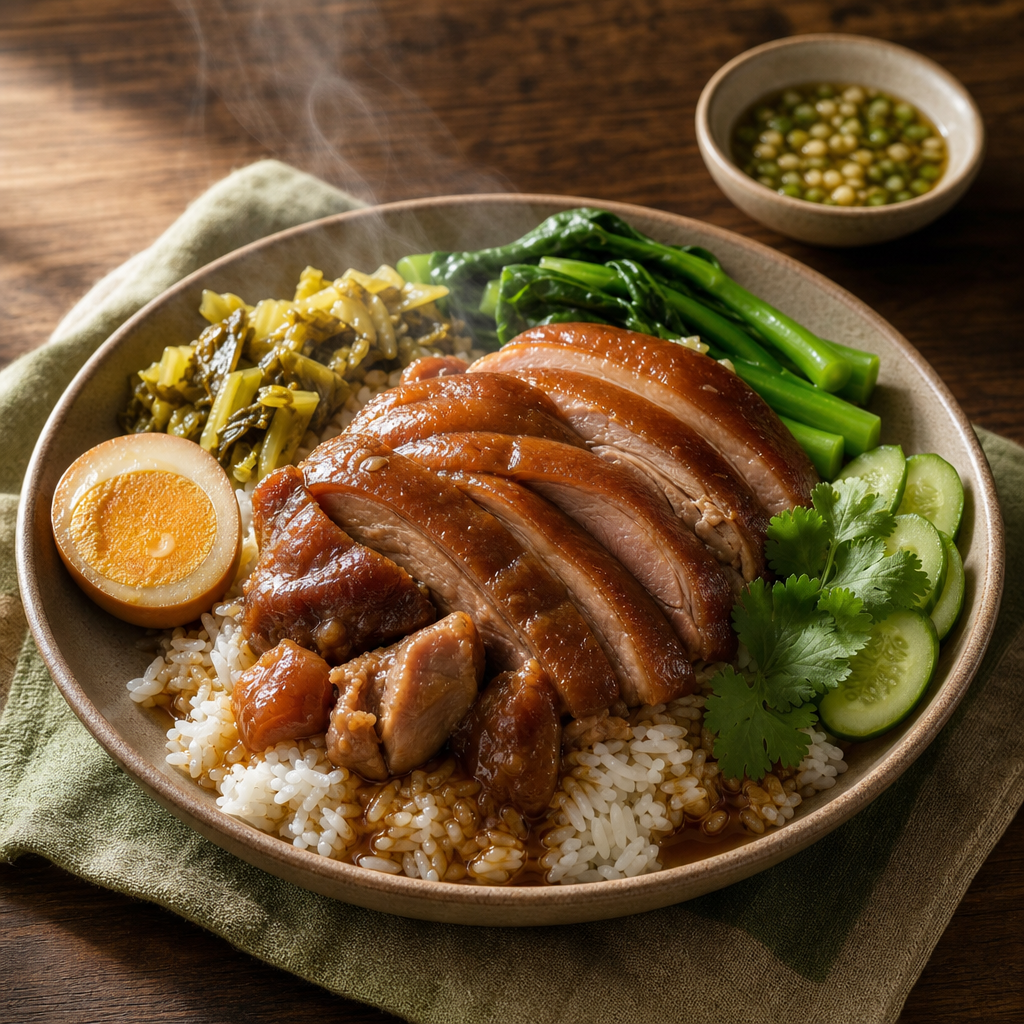 Khao Kha Moo — finished dish
