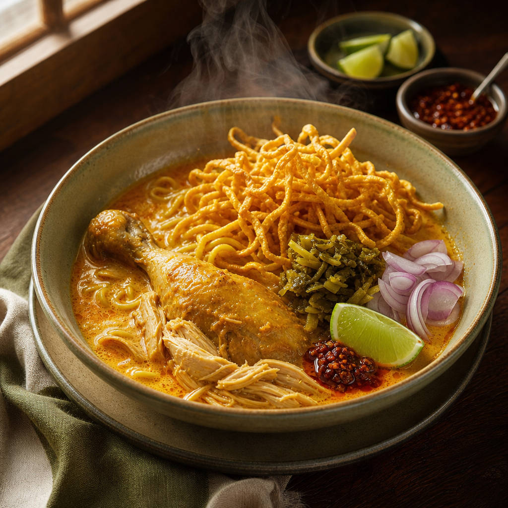 Khao Soi Gai — finished dish