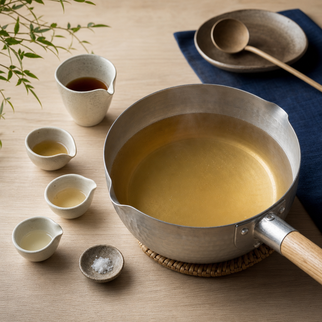 Kitsune Udon step 3: Season the udon broth