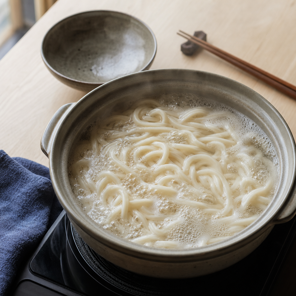 Kitsune Udon step 6: Cook the udon