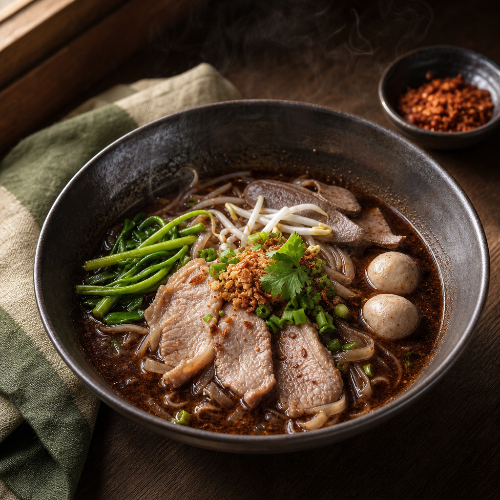 Boat Noodles — finished dish