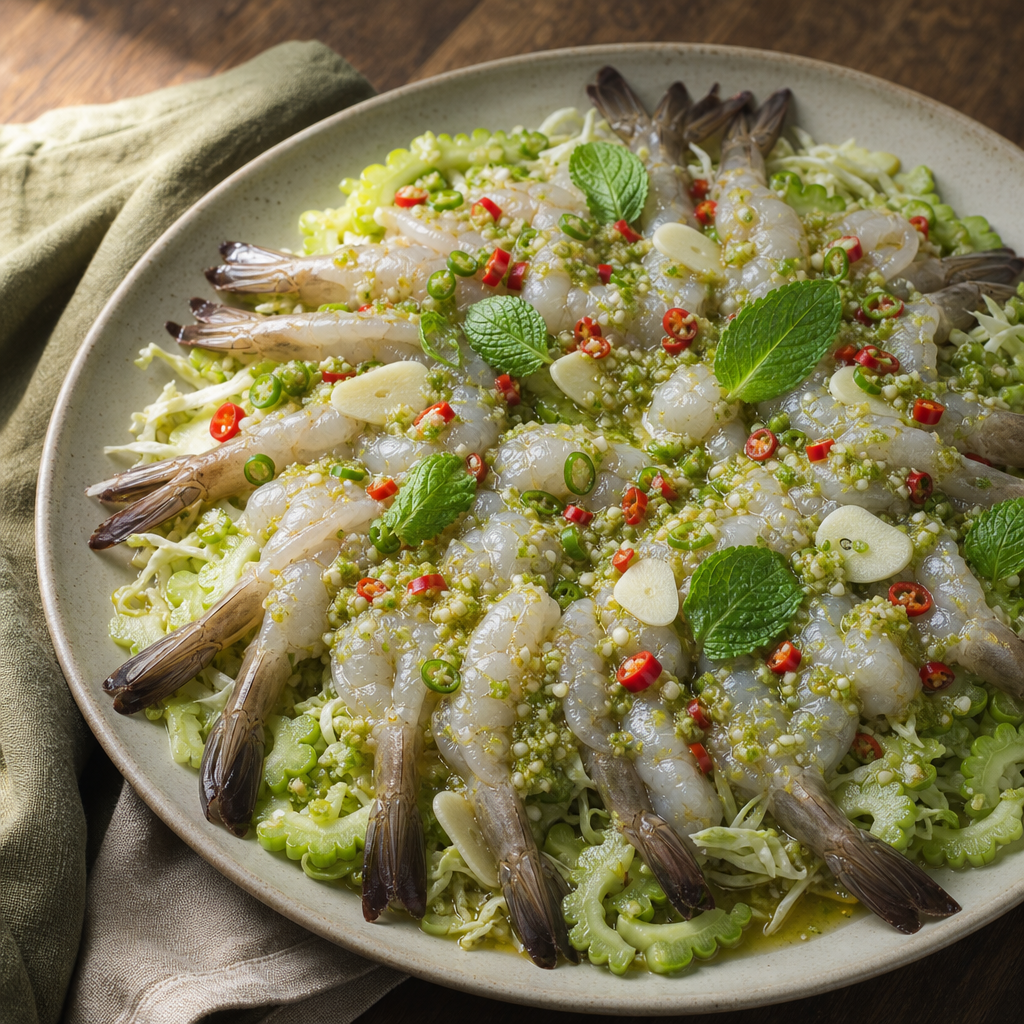 Kung Chae Nam Pla — finished dish