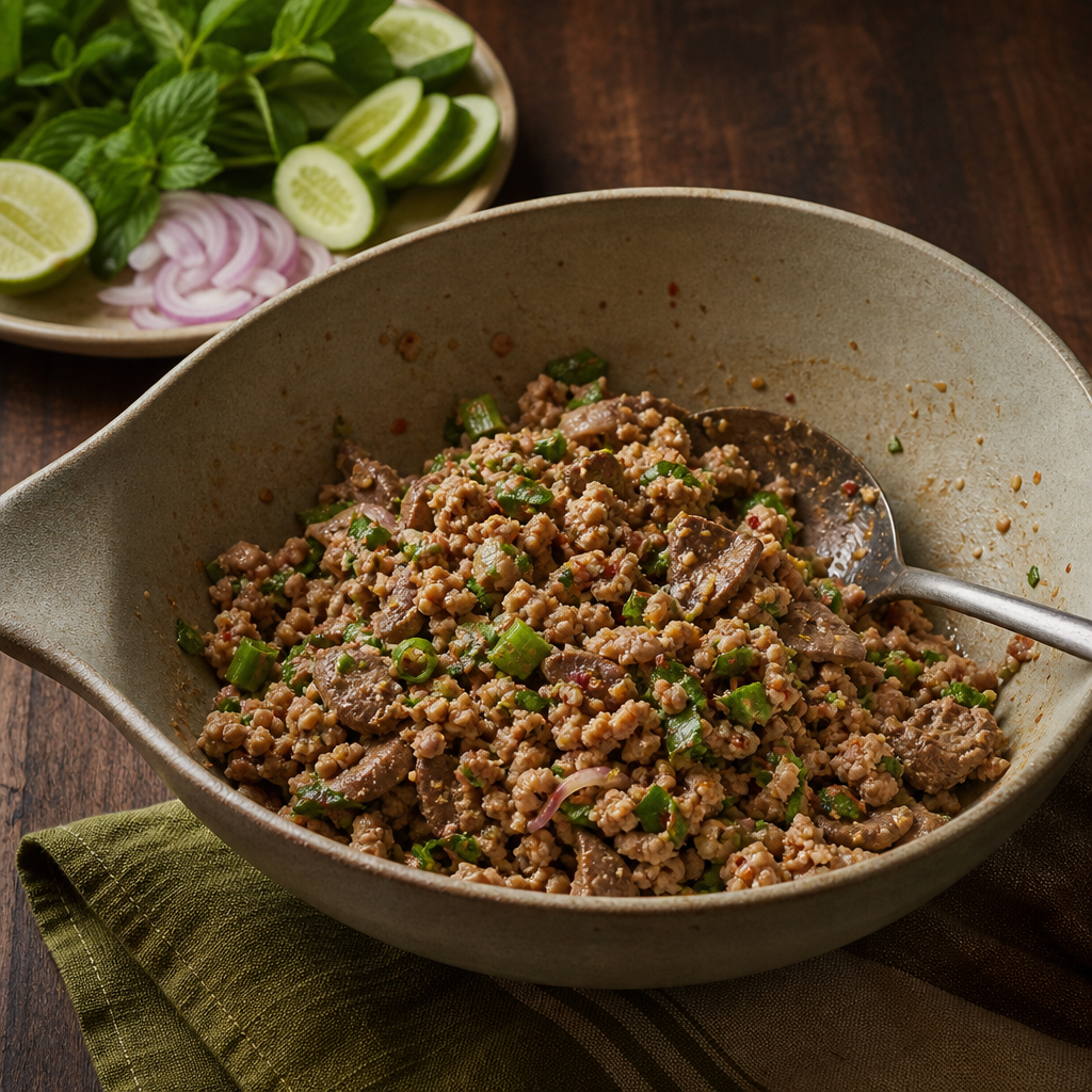 Larb Moo step 4: Season off heat