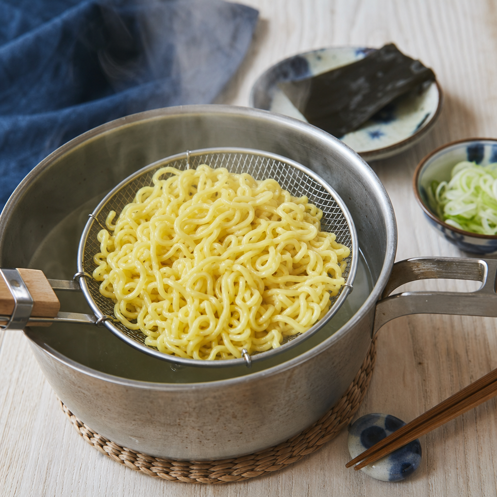 Miso Ramen step 7: Cook the noodles separately