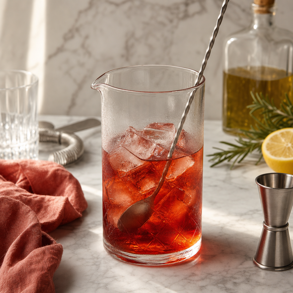 Negroni step 3: Stir cold, not foamy