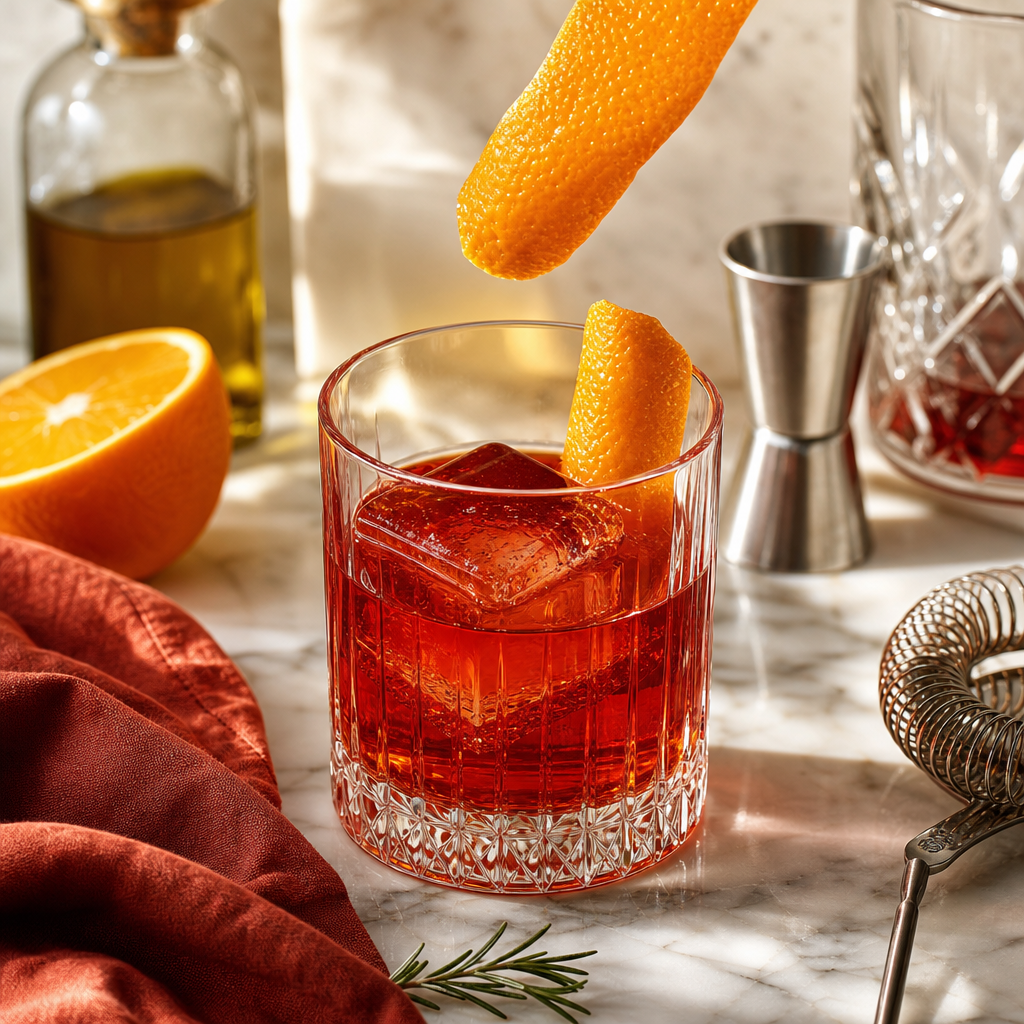 Negroni step 5: Express the orange