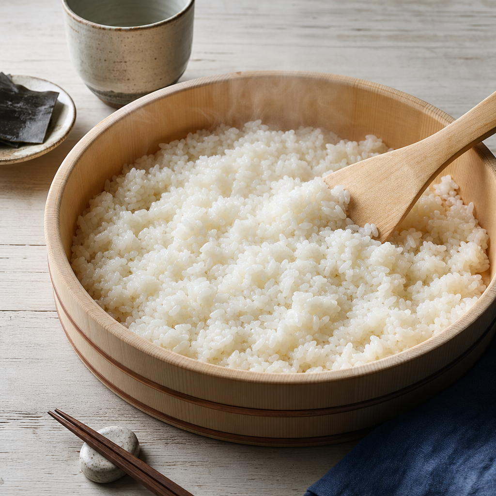Tuna Nigiri step 4: Season the rice