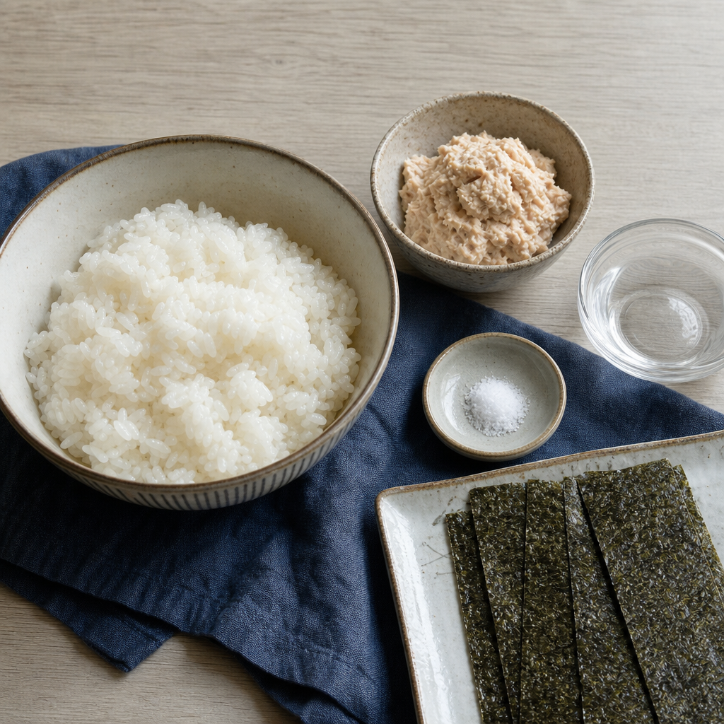Tuna Mayo Onigiri step 5: Set up for shaping