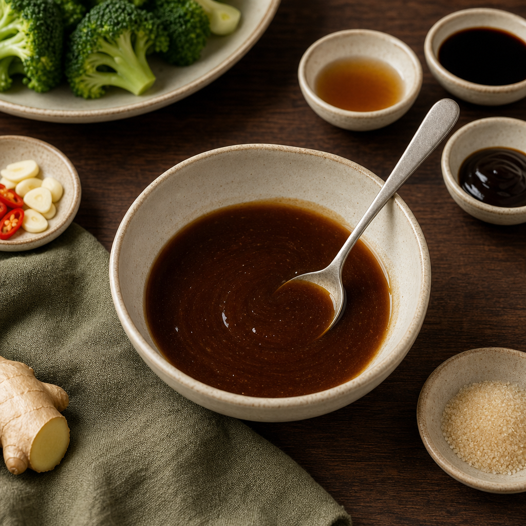Stir-Fried Broccoli with Beef step 3: Mix the sauce
