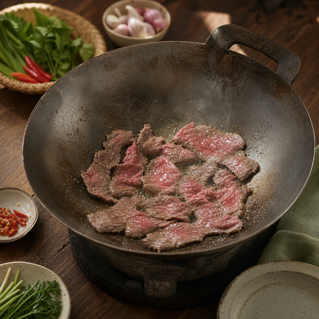 Stir-Fried Broccoli with Beef step 4: Sear the beef briefly