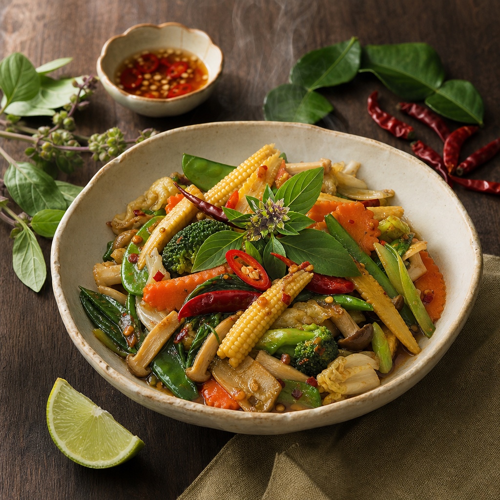 Thai Mixed Vegetable Stir-Fry — finished dish