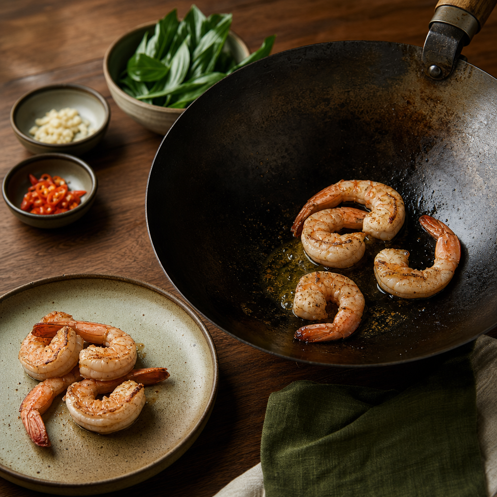 Pad Thai with Shrimp step 3: Sear the shrimp