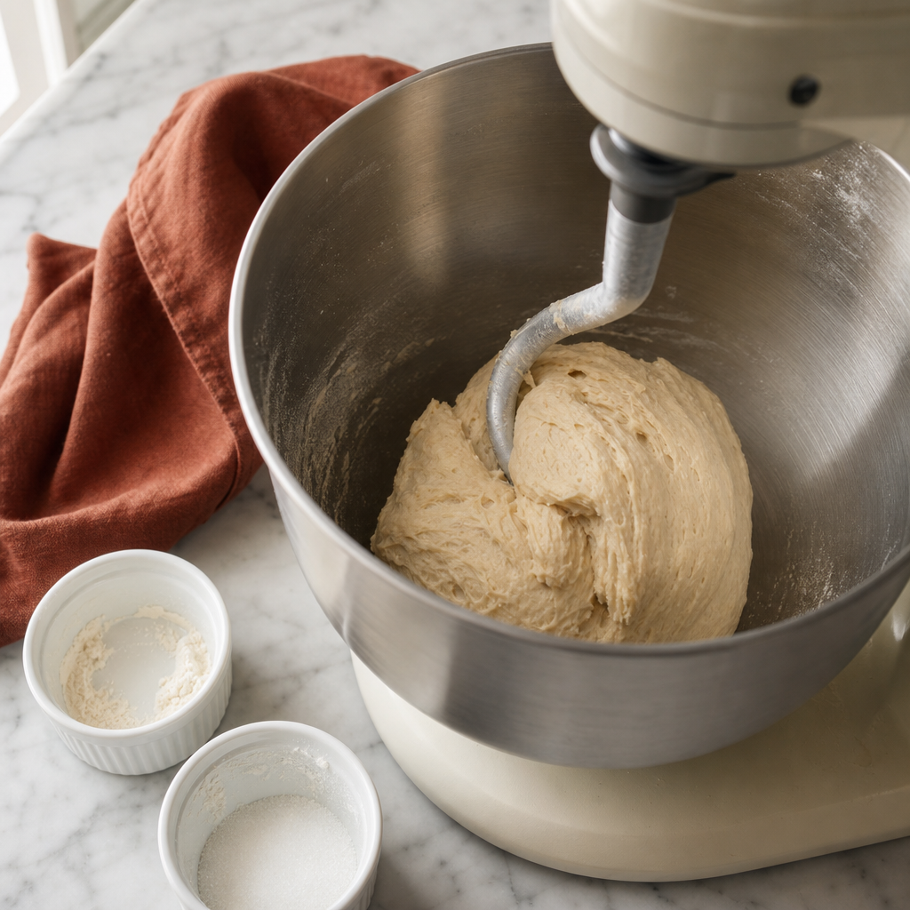 Panettone step 4: Mix the first dough