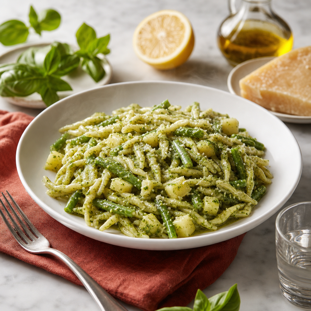 Pasta Pesto Genovese — finished dish