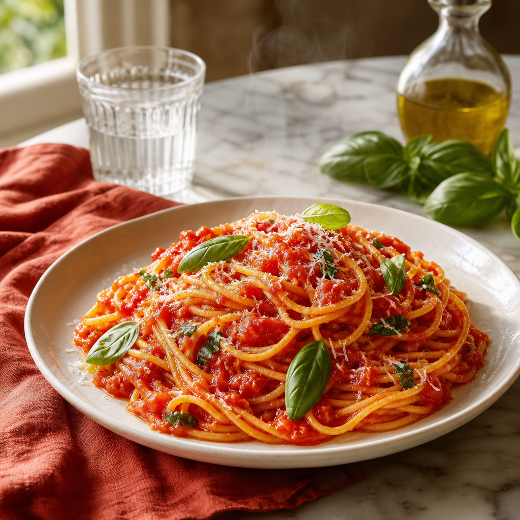 Pasta Pomodoro — finished dish