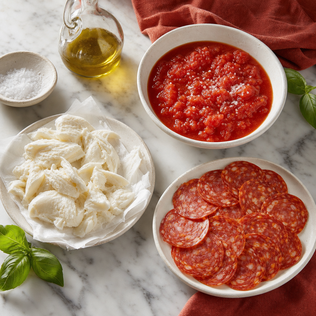 Pizza Diavola step 3: Prepare the toppings