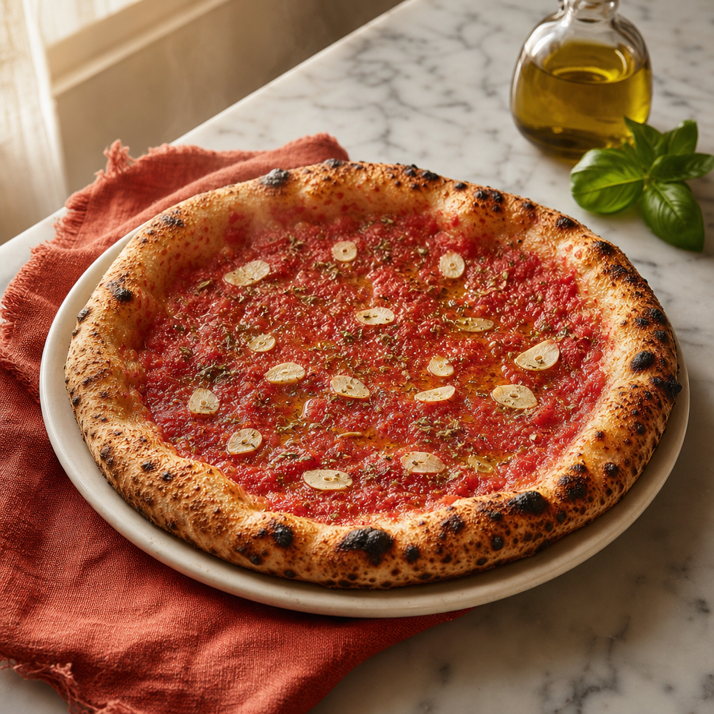 Pizza Marinara — finished dish