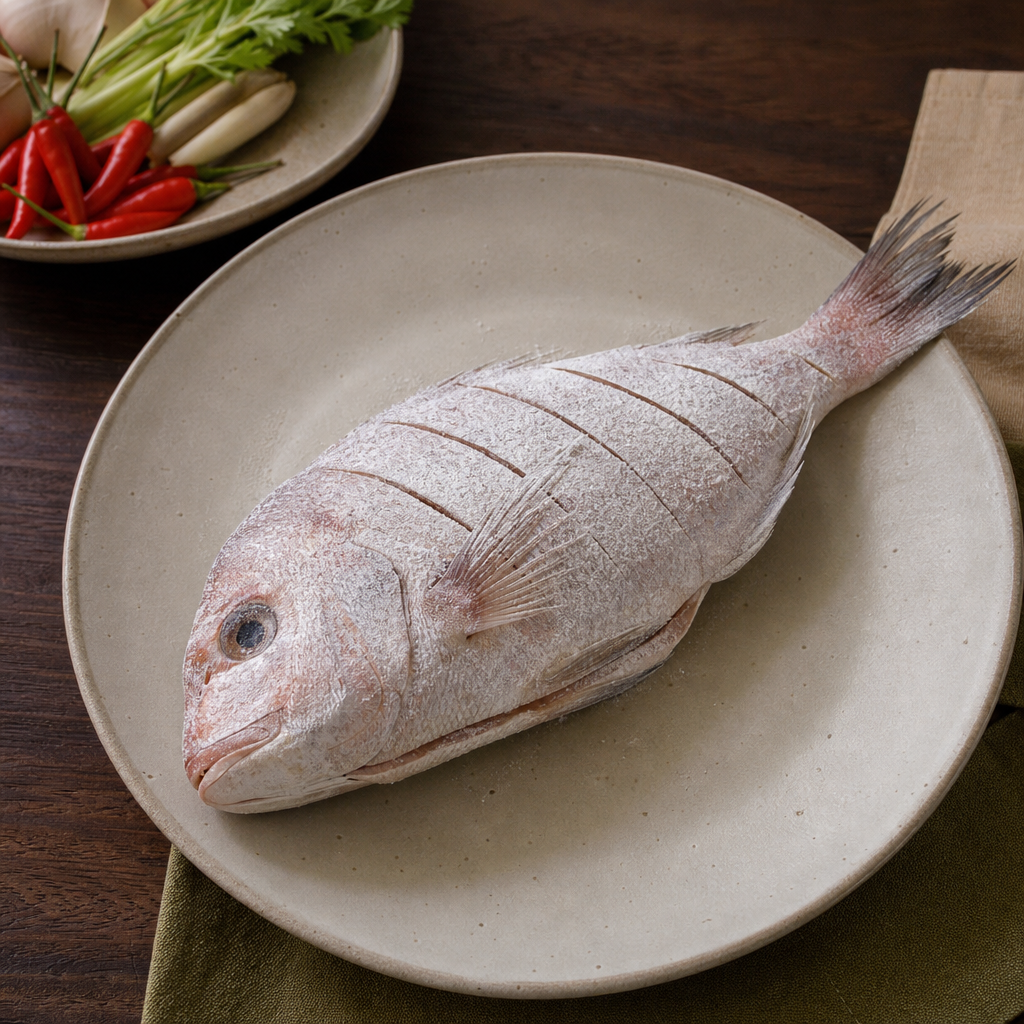 Fried Fish with Chili Tamarind Sauce step 3: Dust the fish lightly