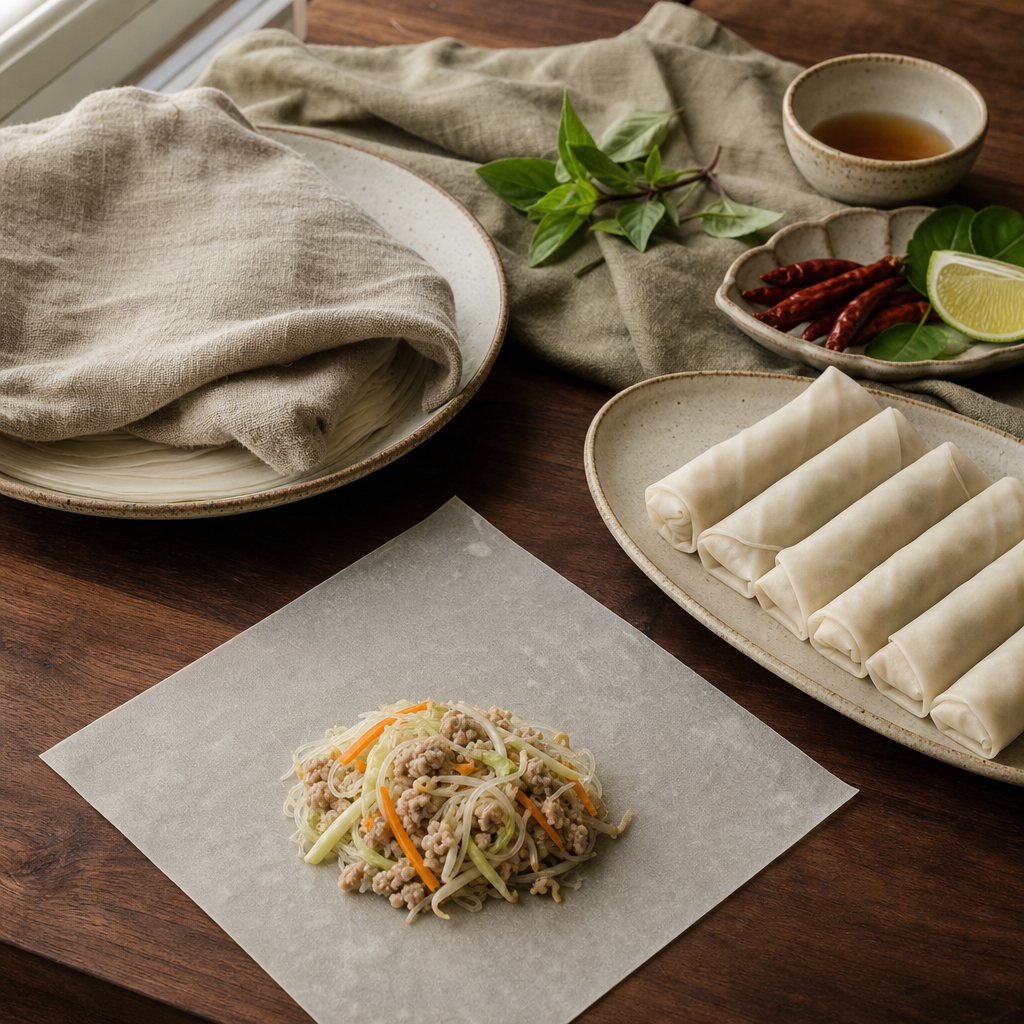 Thai Fried Spring Rolls step 6: Roll tight, not fat