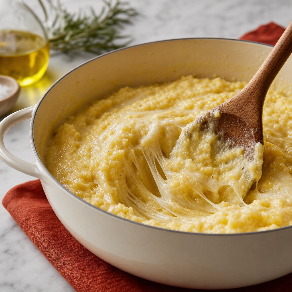 Polenta Concia step 6: Serve loose, not sliced