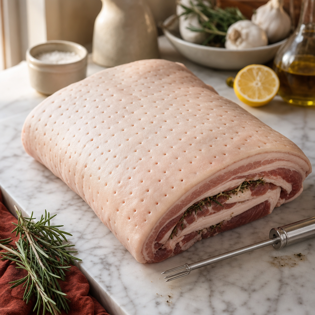 Porchetta step 3: Puncture the skin